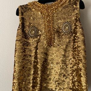 Gucci Gold Sequin Embellished Blouse,new,size S ,original $4.500.100% Authentic.